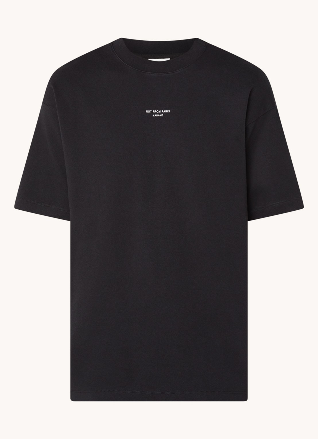 Drôle de Monsieur T-shirt met print - voorkant 2 zwart