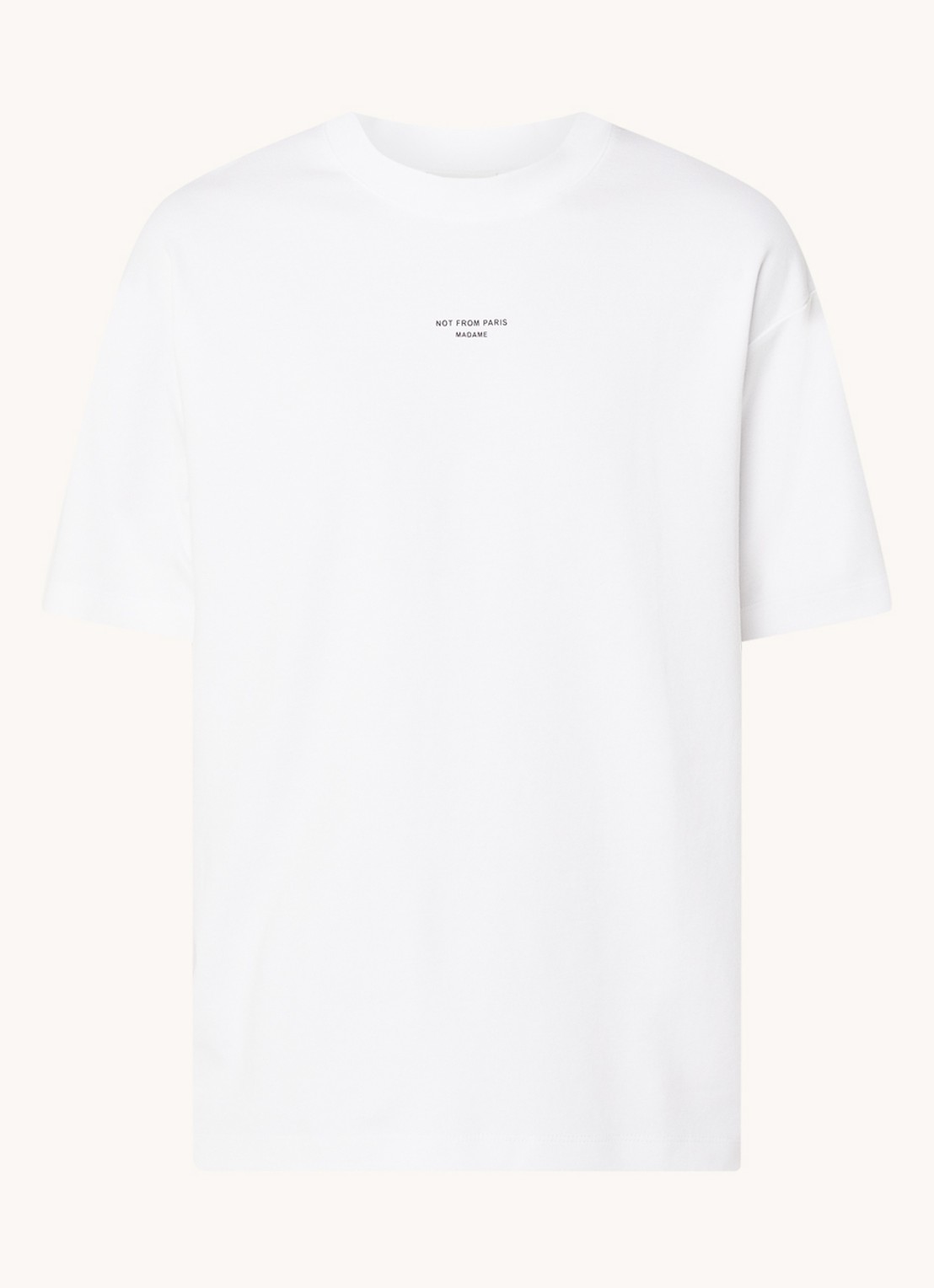Drôle de Monsieur T-shirt met print - voorkant 3 gebroken wit