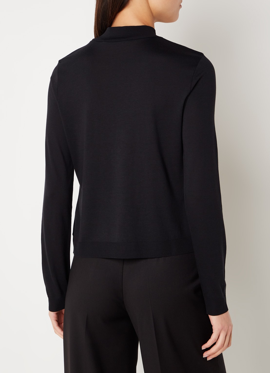 DRYKORN Madat longsleeve in lyocellblend met opstaande kraag  - achterkant 4 zwart