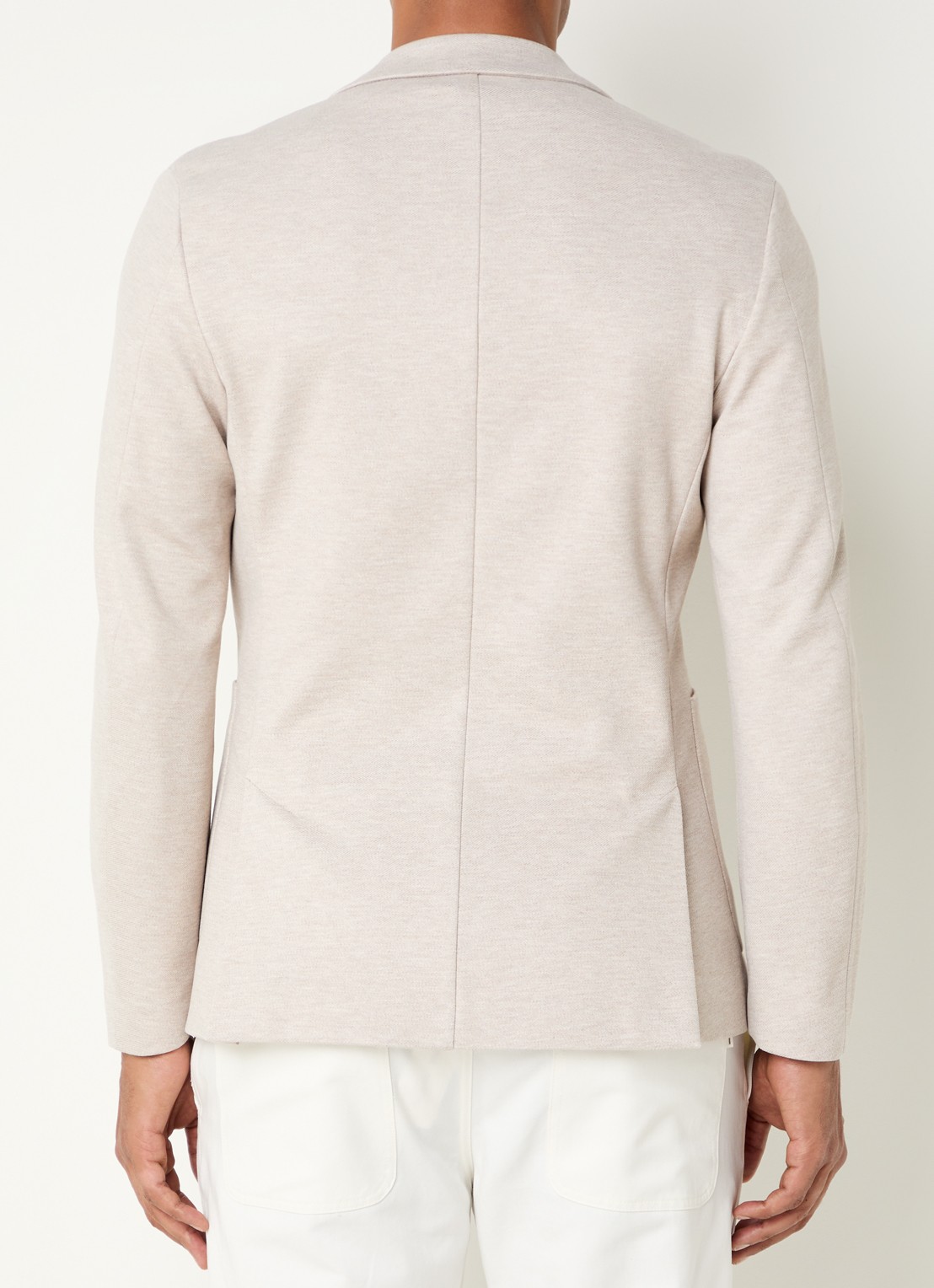 DRYKORN Marls regular fit colbert met gemêleerd dessin en opgestikte zakken - achterkant beige