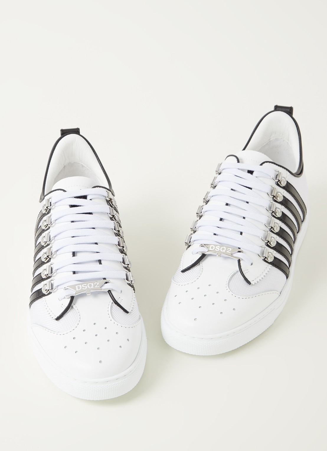 Dsquared2 251 sneaker met kalfsleren details - detail wit