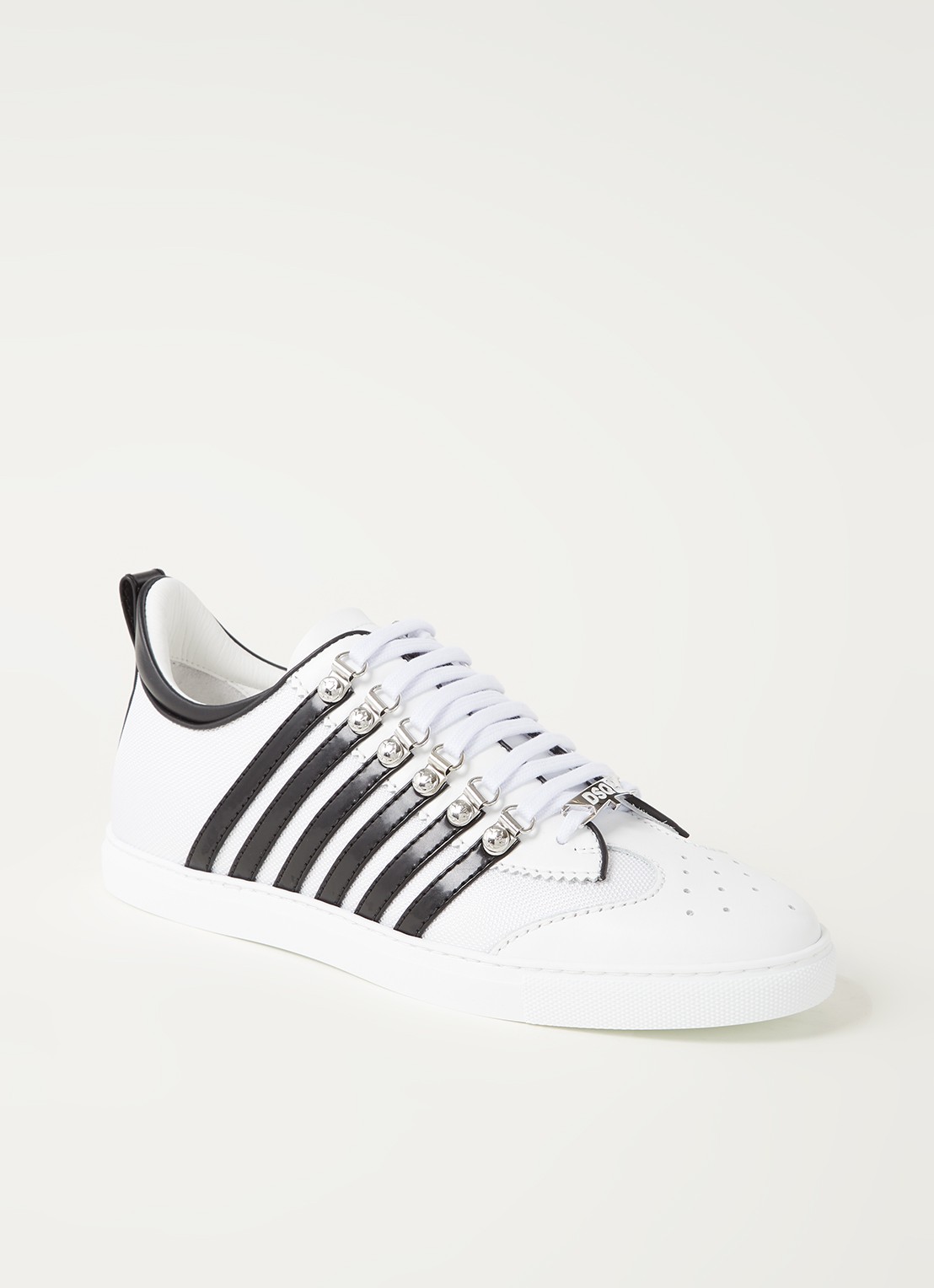 Dsquared2 251 sneaker met kalfsleren details - voorkant 4 wit