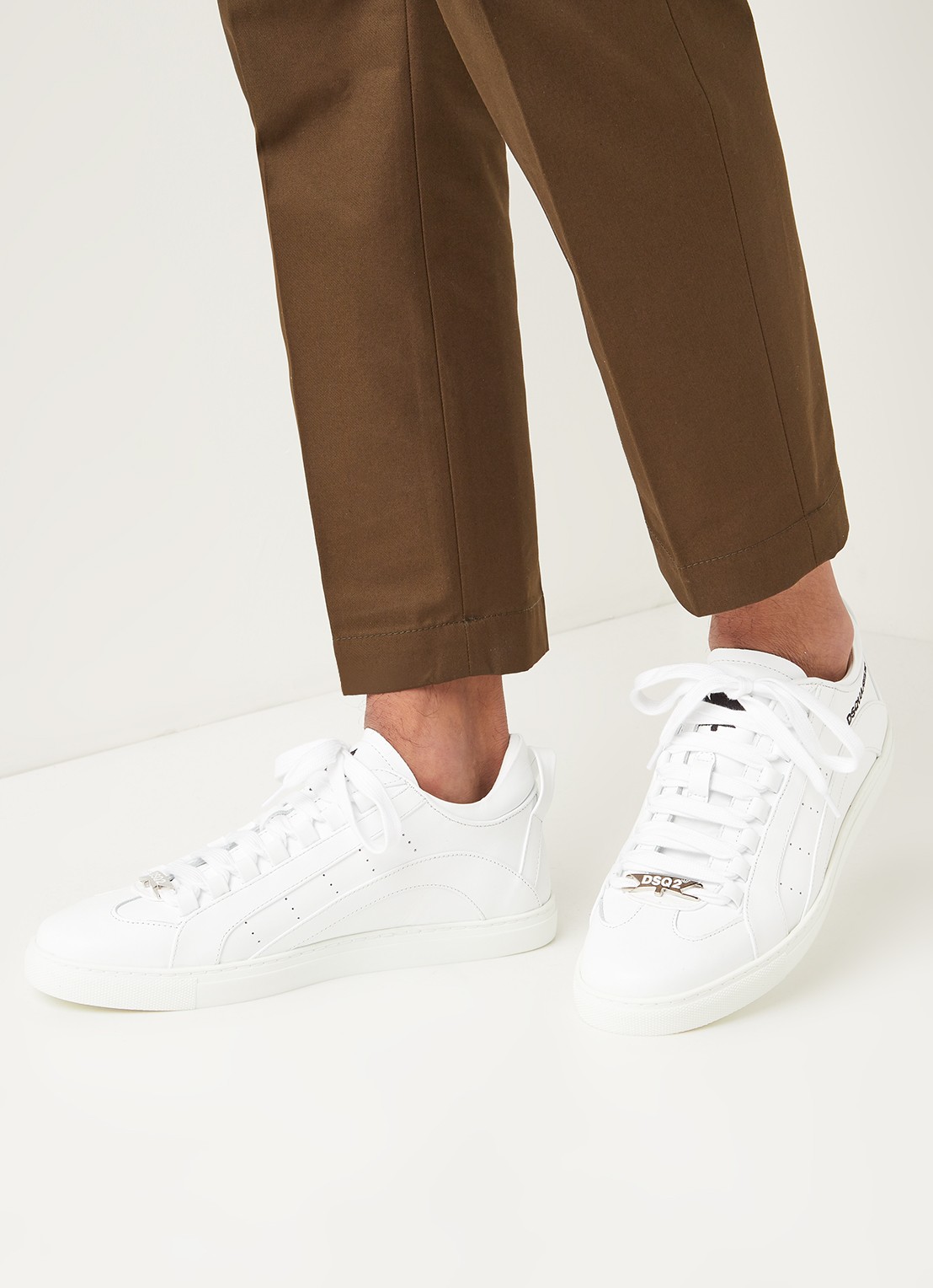 Dsquared2 551 sneaker van kalfsleer - voorkant 2 wit