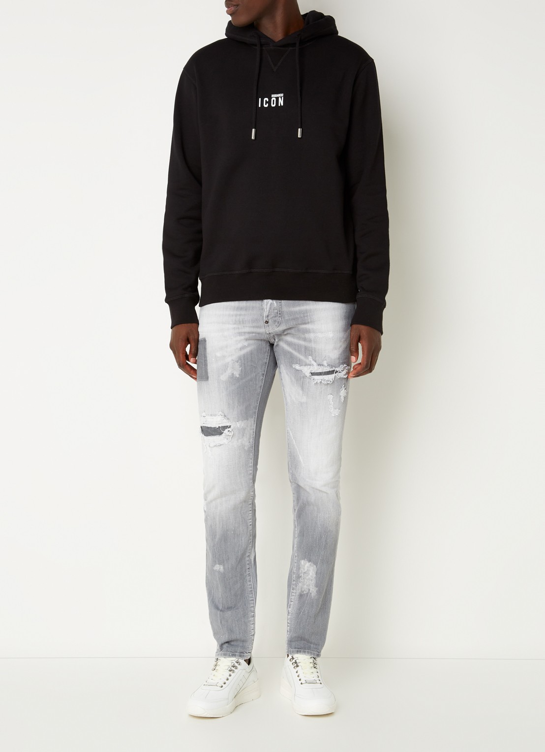 Dsquared2 Be Icon hoodie met logoprint - voorkant 2 zwart