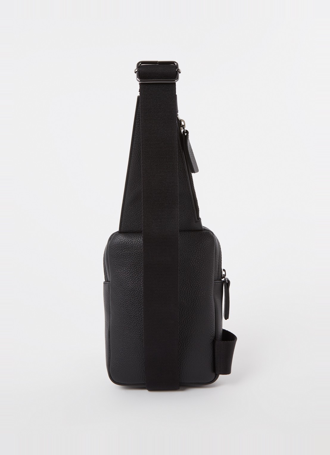 Dsquared2 Bob crossbodytas van leer met logo - achterkant zwart