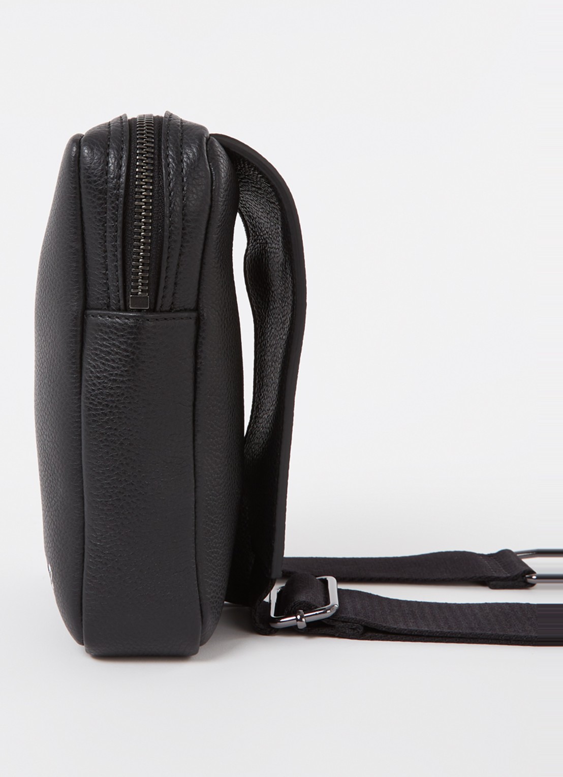 Dsquared2 Bob crossbodytas van leer met logo - detail 3 zwart