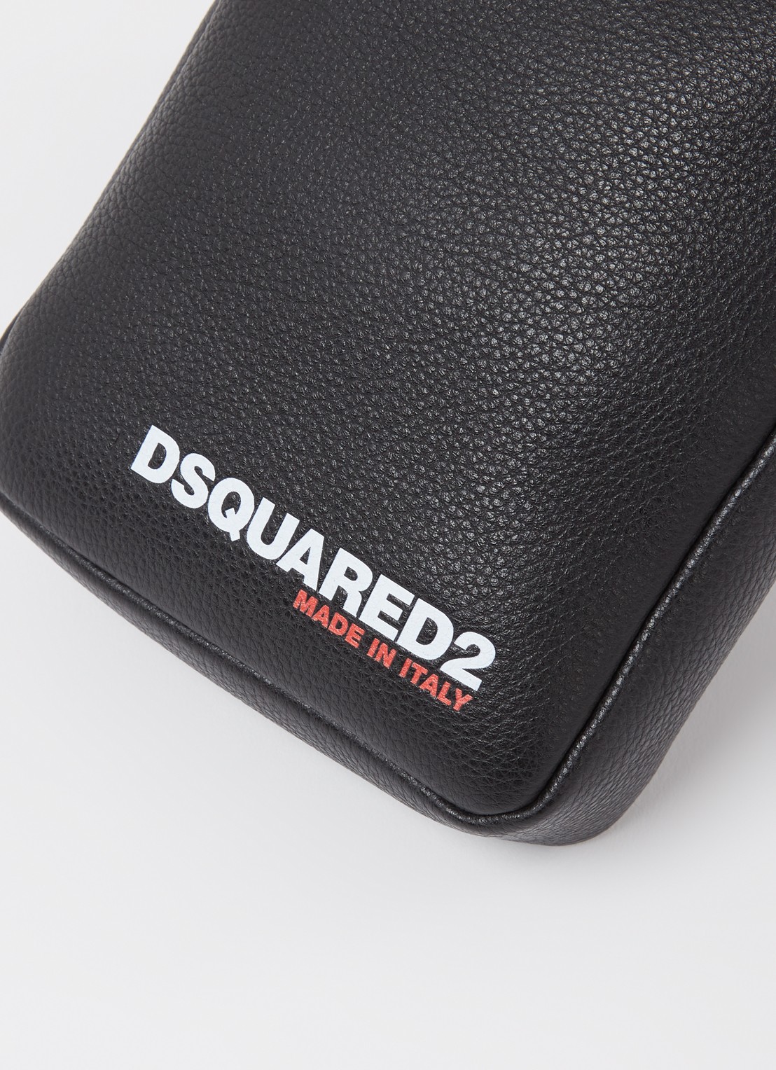 Dsquared2 Bob crossbodytas van leer met logo - detail 4 zwart