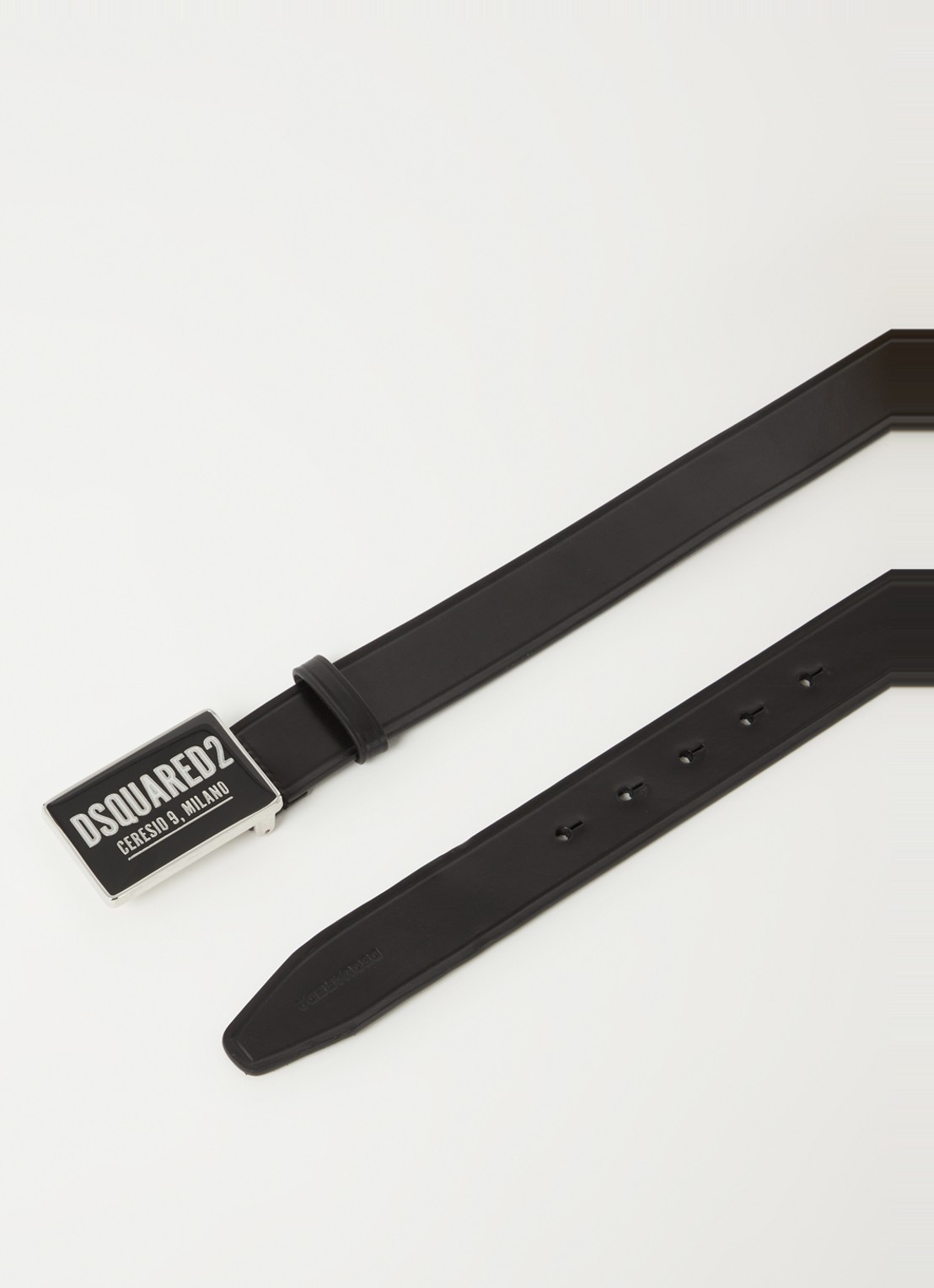 Dsquared2 Ceresio 9 riem met logo  - detail 2 zwart