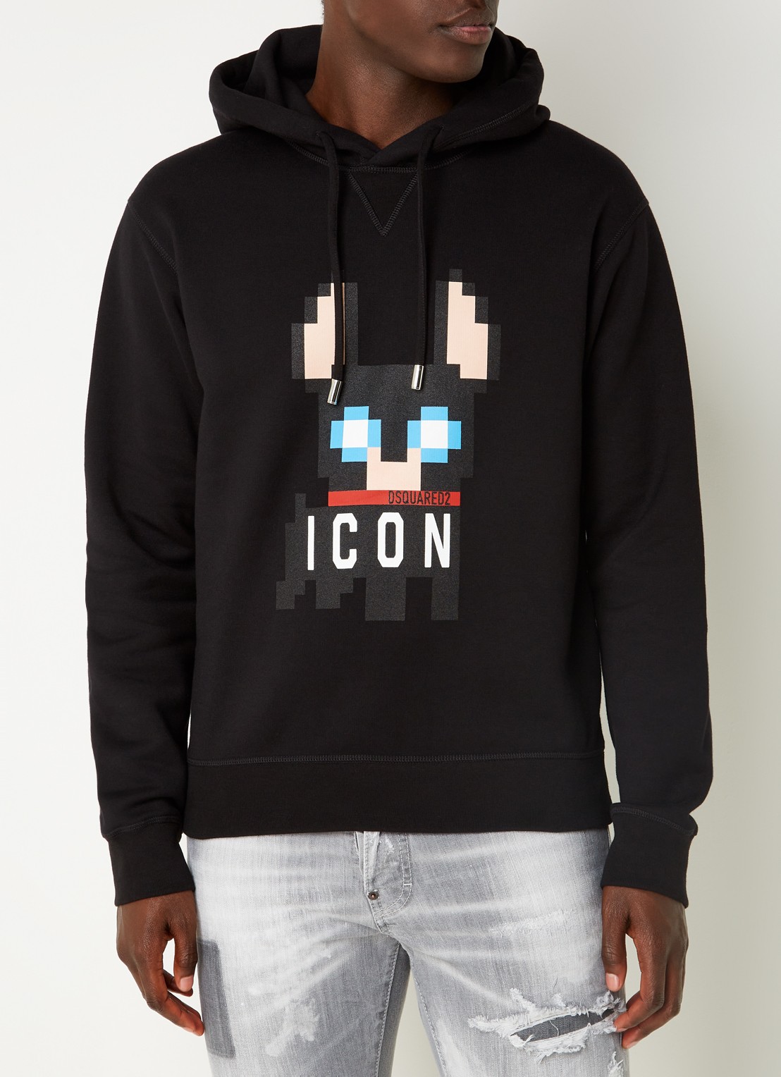 Dsquared2 Ciro Pixel Icon hoodie met logoprint - detail 3 zwart