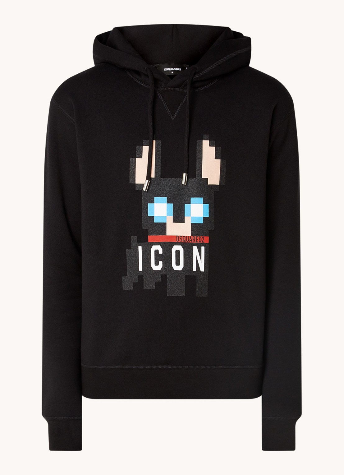 Dsquared2 Ciro Pixel Icon hoodie met logoprint - voorkant zwart