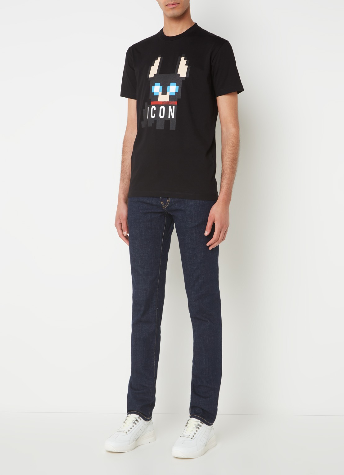 Dsquared2 Ciro T-shirt met logoprint - voorkant 3 zwart
