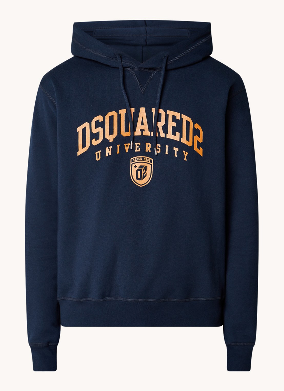 Dsquared2 Hoodie met logoprint - voorkant 5 donkerblauw