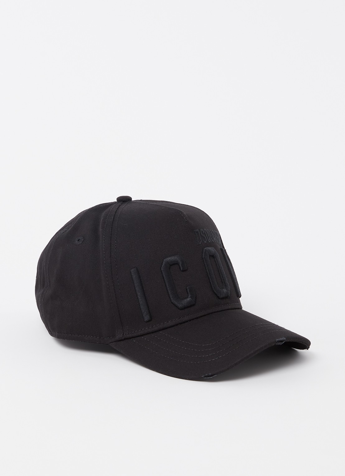 Dsquared2 Icon pet met logoborduring - voorkant diepzwart