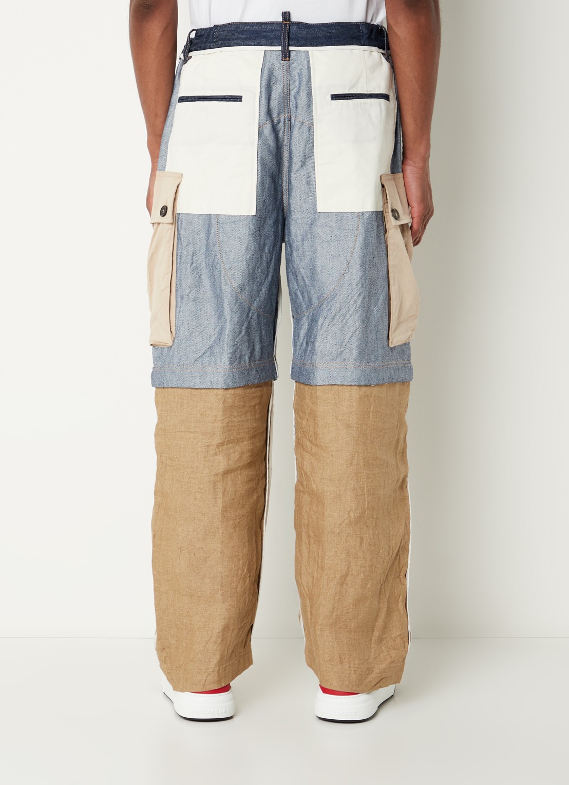 Dsquared2 In/Out Sailor straight fit cargobroek met afritsbare pijpen - achterkant donkerblauw