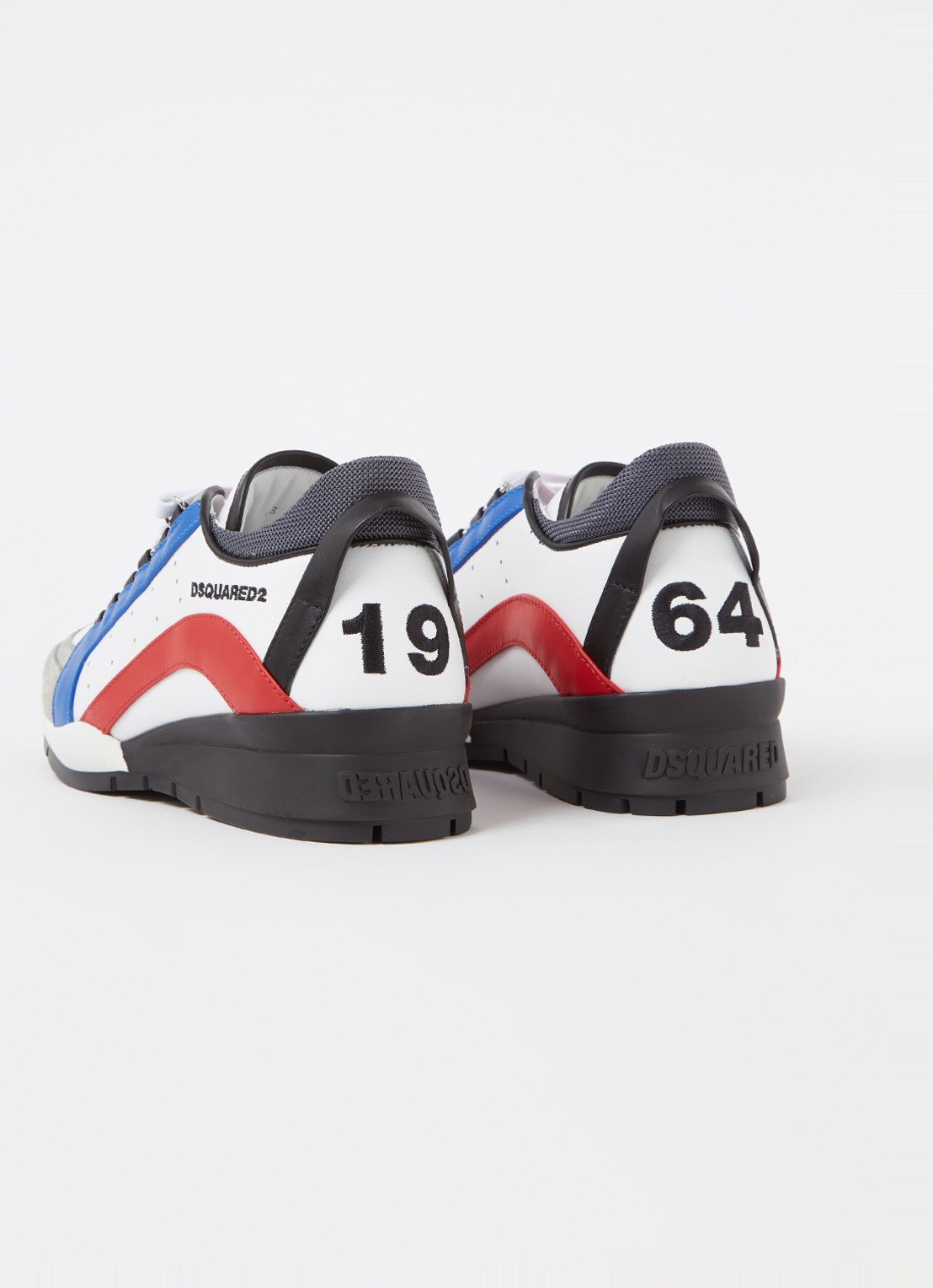 Dsquared2 Legendary sneaker van kalfsleer met kalfssuède details - detail 2 wit