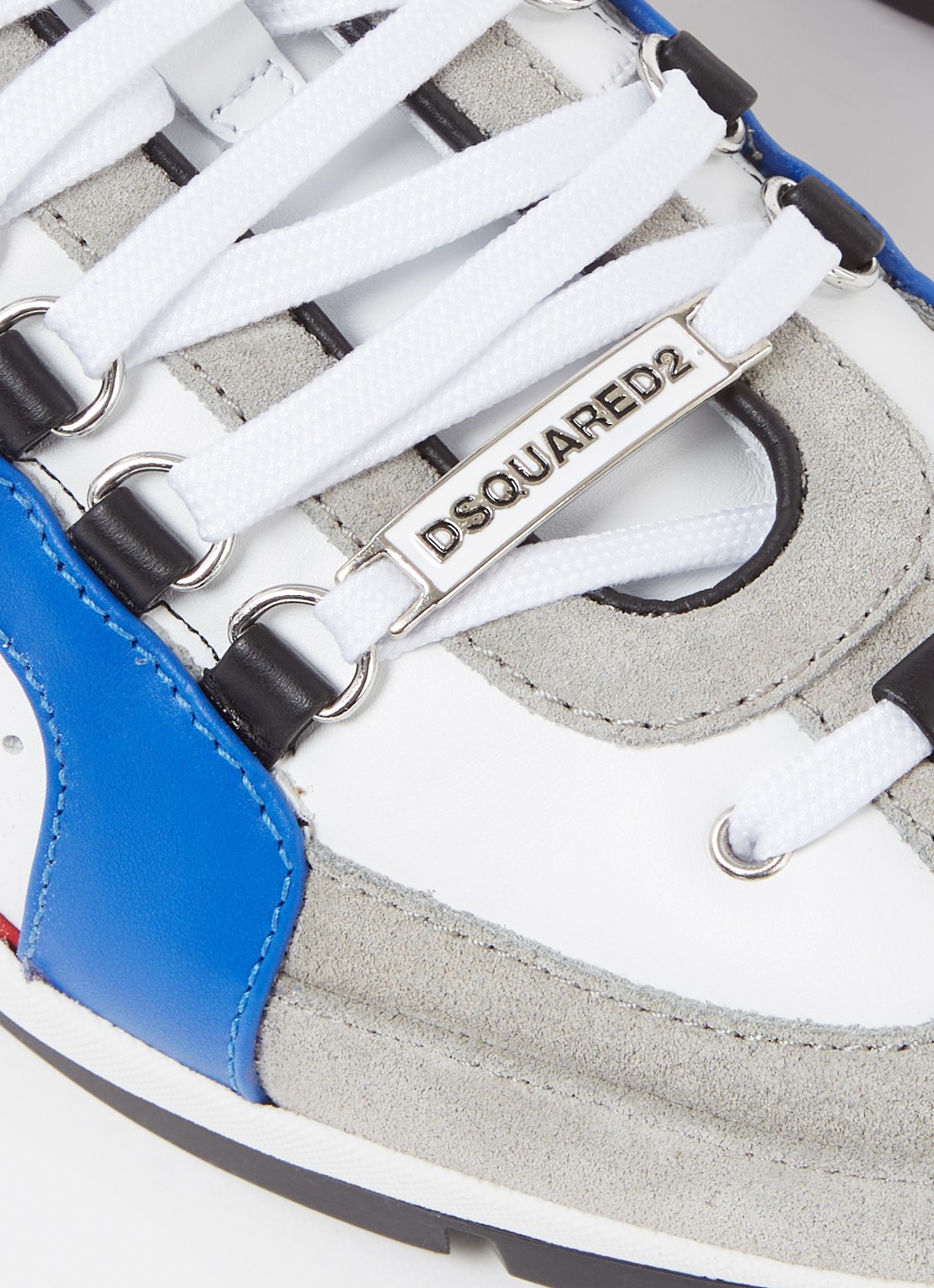 Dsquared2 Legendary sneaker van kalfsleer met kalfssuède details - detail 4 wit