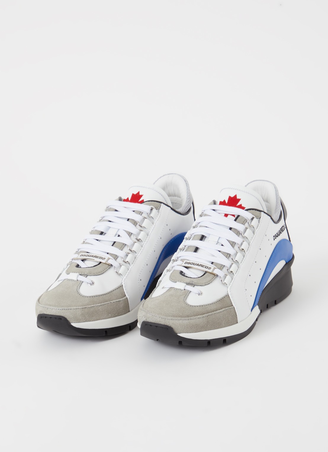 Dsquared2 Legendary sneaker van kalfsleer met suède details  - detail 4 wit