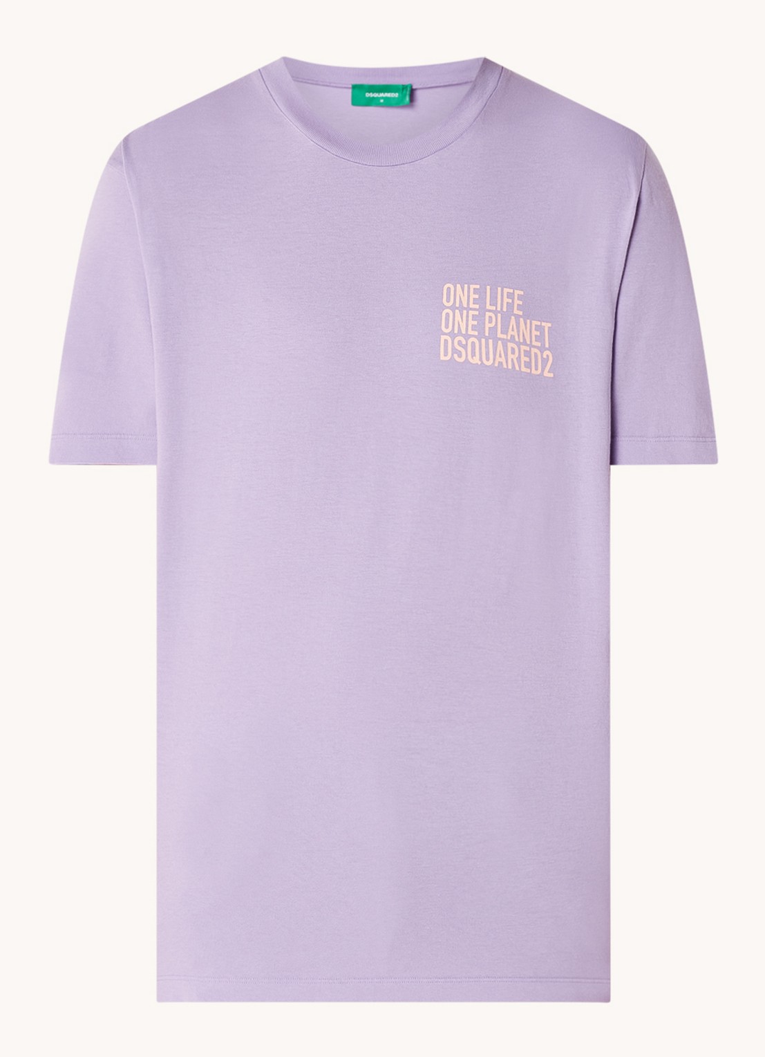 Dsquared2 Olop T-shirt met logoprint - voorkant 4 lichtpaars