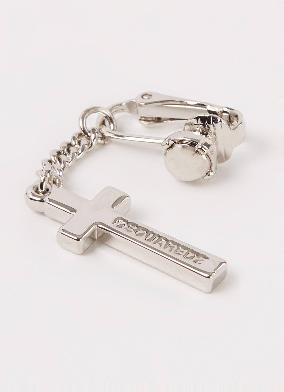 Dsquared2 Paladium enkele oorclip met hanger - detail 3 zilver