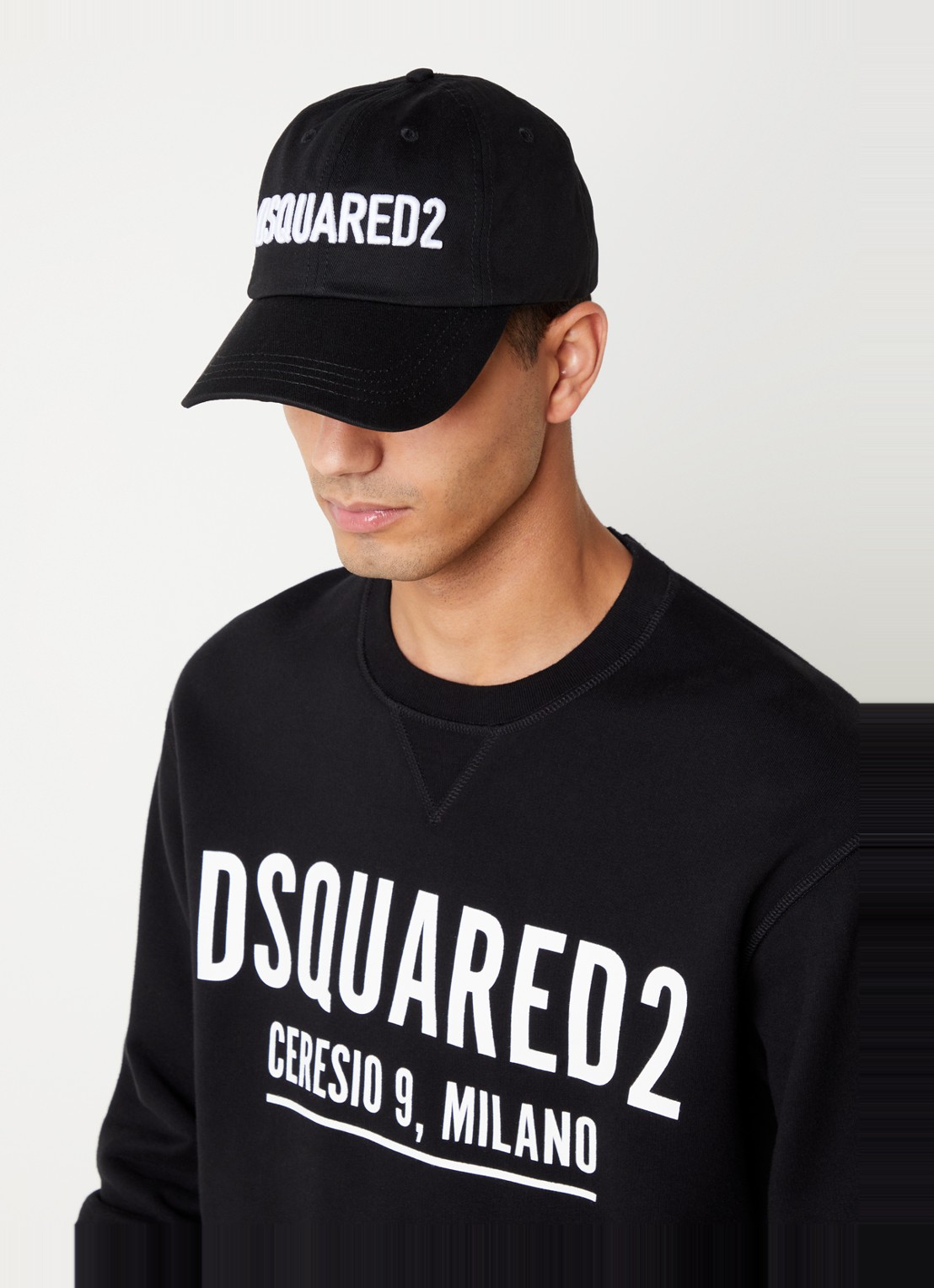 Dsquared2 Pet met logo borduring - voorkant 2 zwart