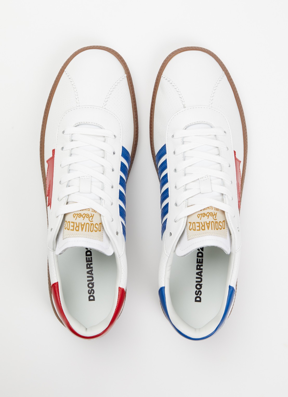 Dsquared2 Rebels sneaker van leer - detail 2 wit