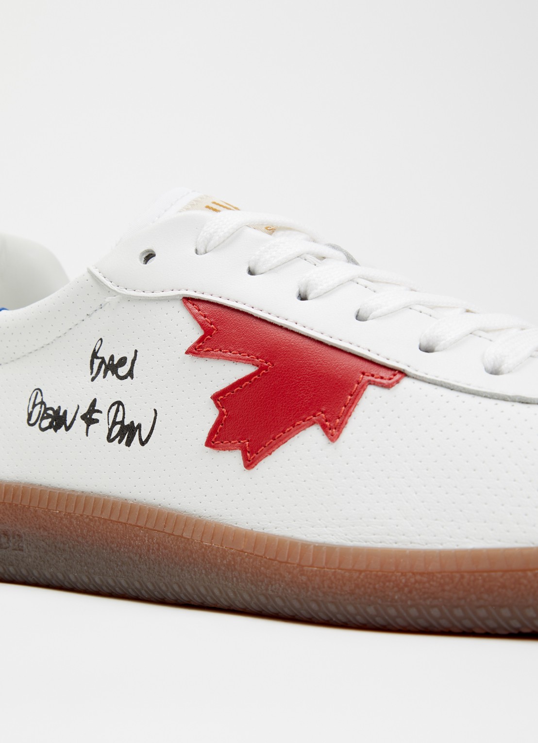 Dsquared2 Rebels sneaker van leer - detail 4 wit
