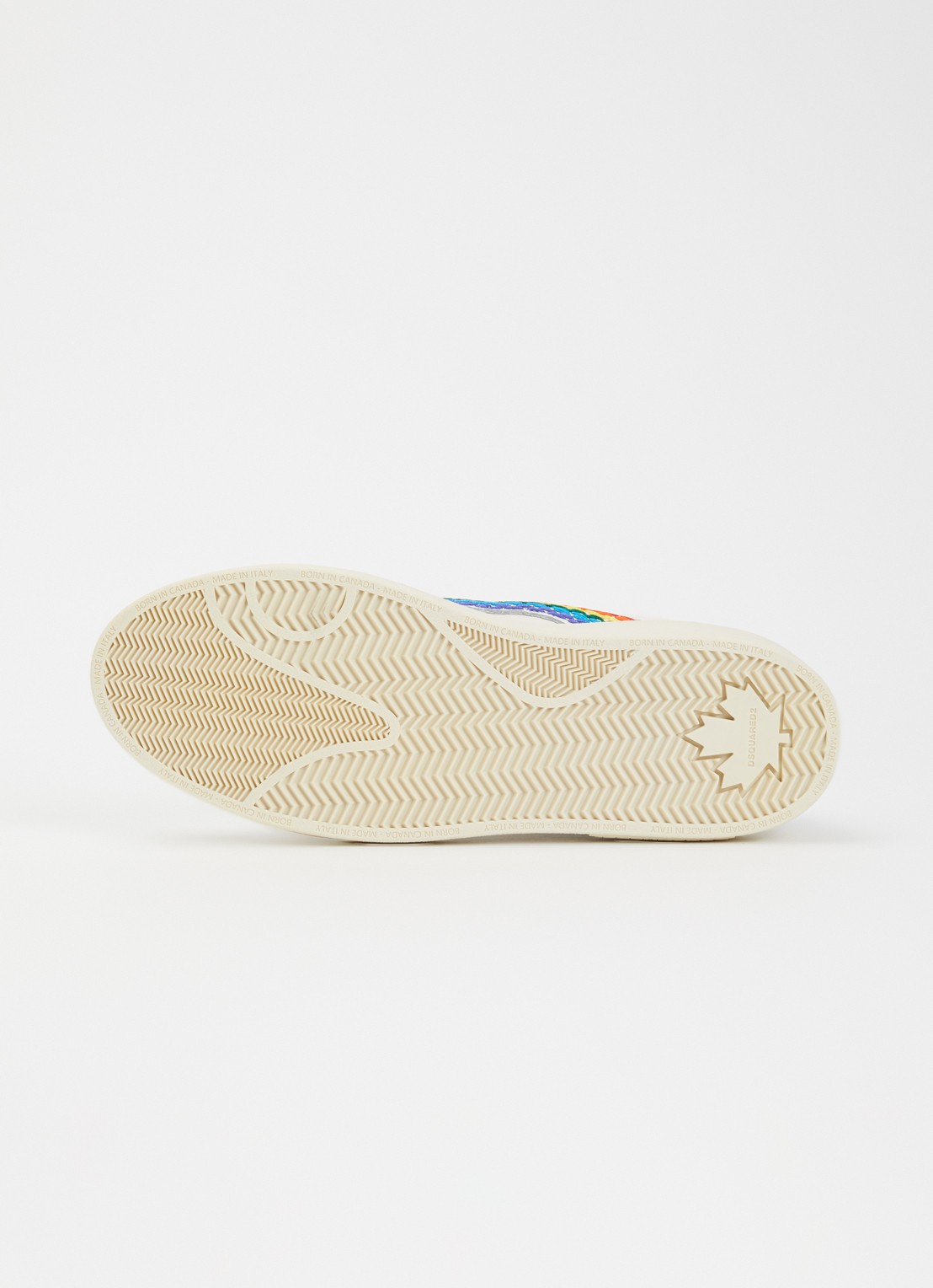 Dsquared2 Rider Rainbow sneaker van geitenleer met suède details - detail 5 wit