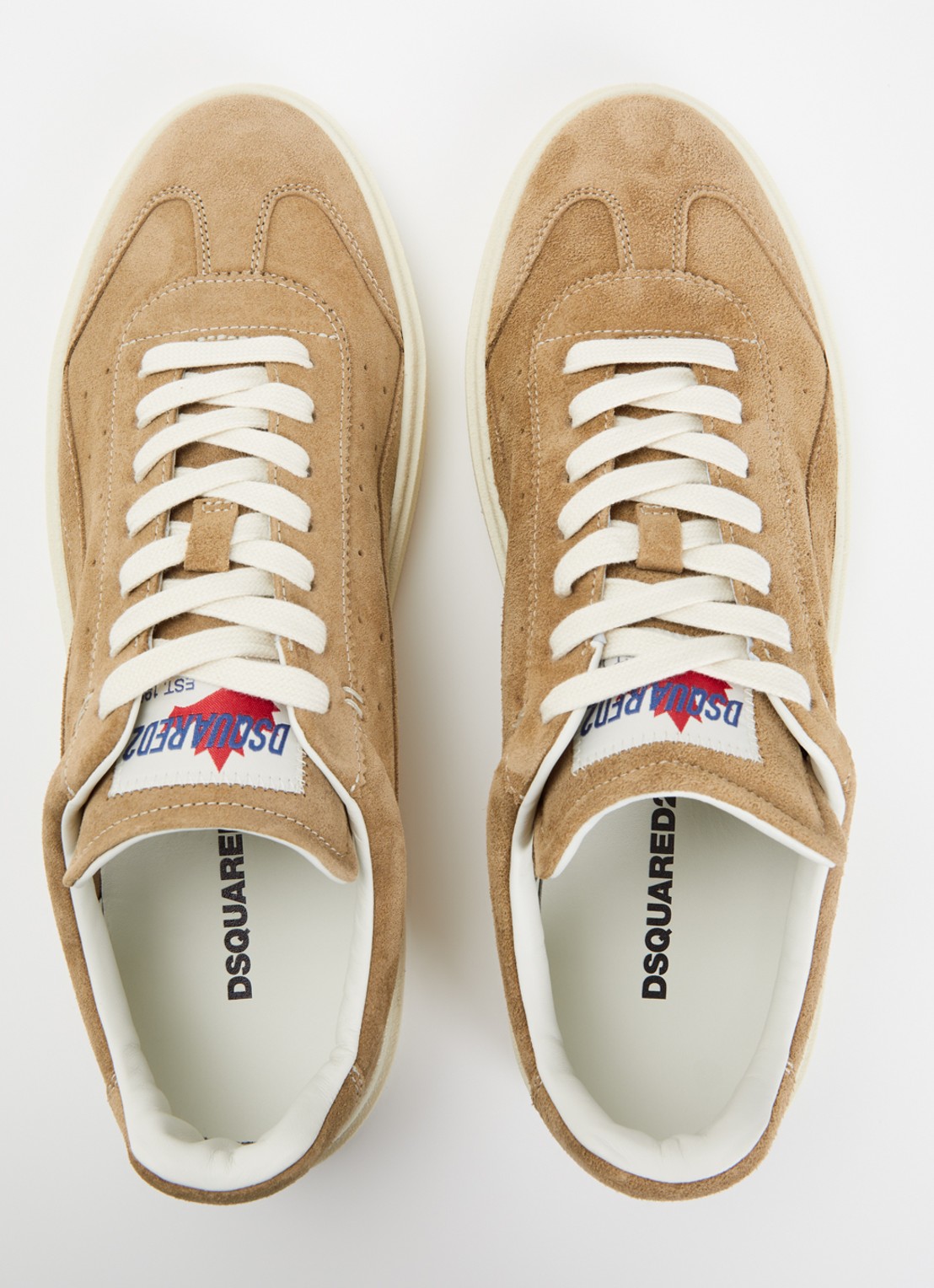 Dsquared2 Rider sneaker van suède - detail 2 zand