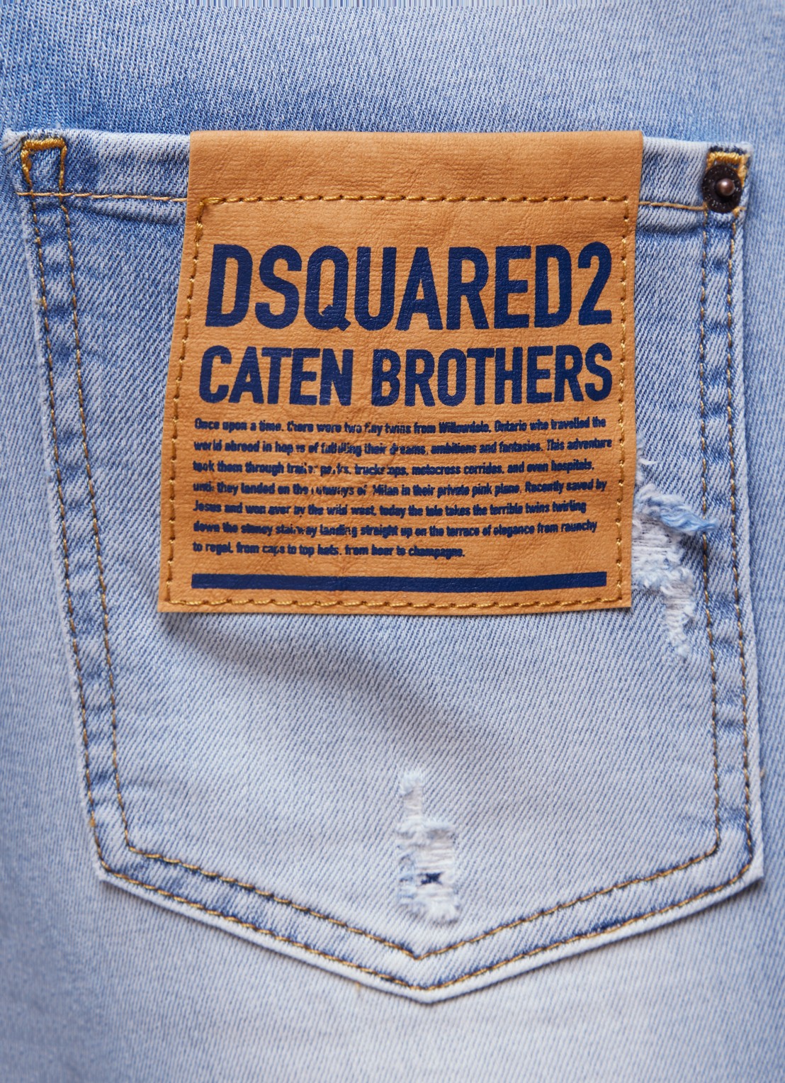 Dsquared2 Skinny jeans met lichte wassing en destroyed afwerking - detail 5 indigo