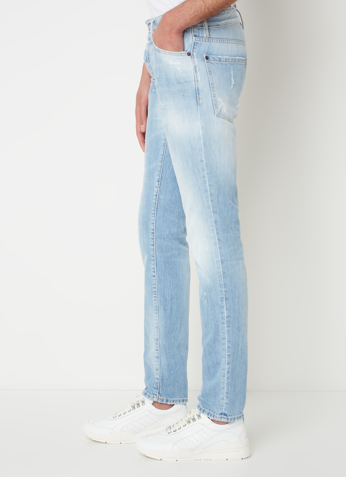 Dsquared2 Slim fit jeans met destroyed details en verwassen afwerking - detail 3 indigo