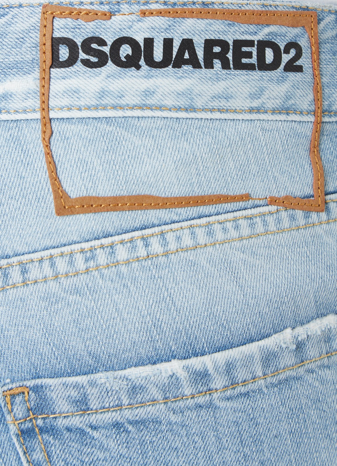 Dsquared2 Slim fit jeans met destroyed details en verwassen afwerking - detail 4 indigo