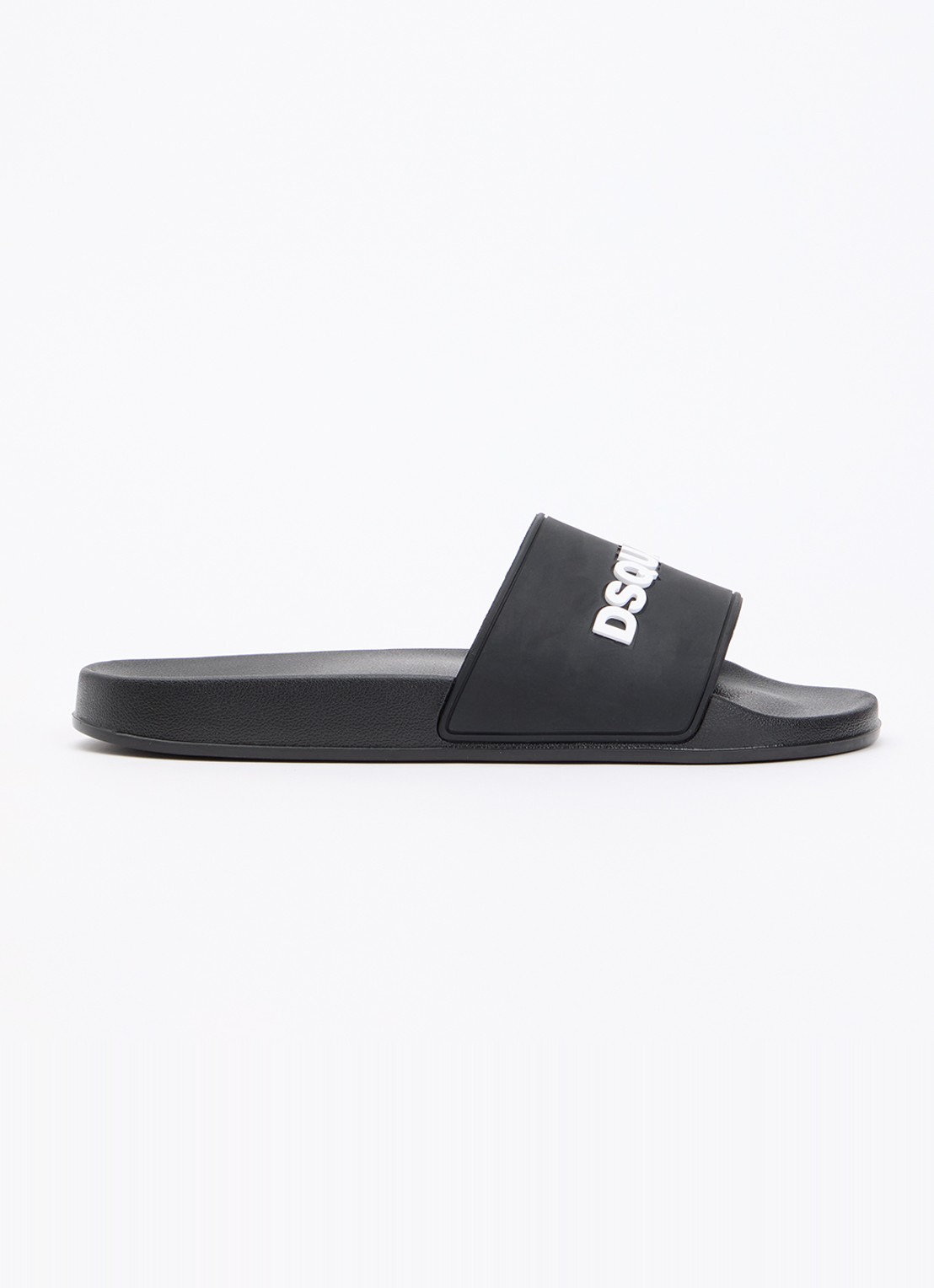 Dsquared2 Slipper met logo  - voorkant 2 zwart