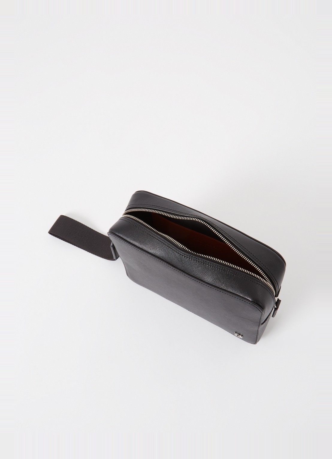 Dsquared2 Statement clutch van leer met logo - detail zwart