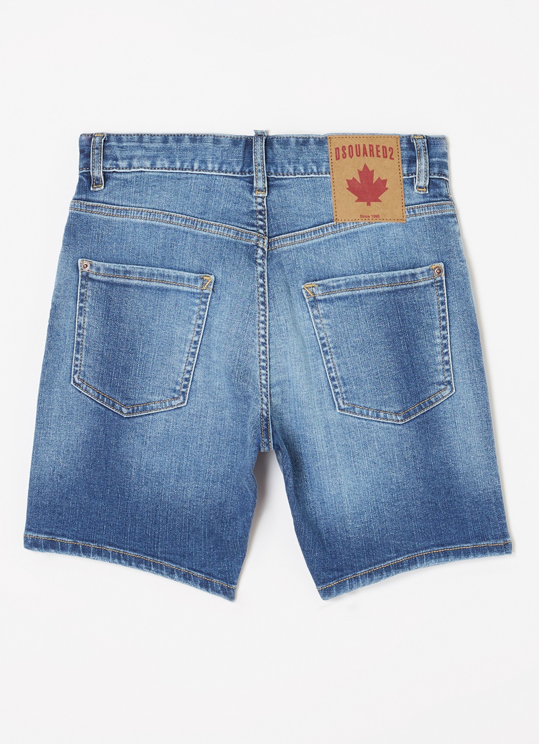 Dsquared2 Straight fit korte broek van denim - voorkant 2 indigo
