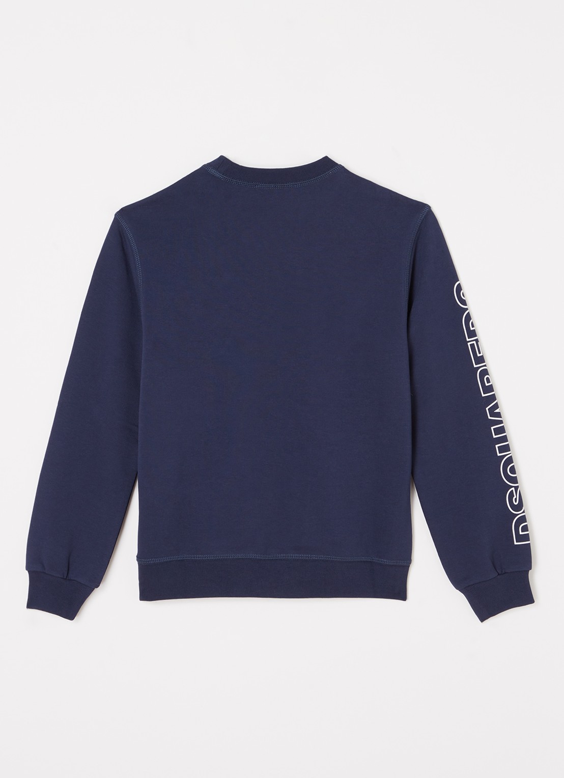 Dsquared2 Sweater met logo - voorkant 2 donkerblauw