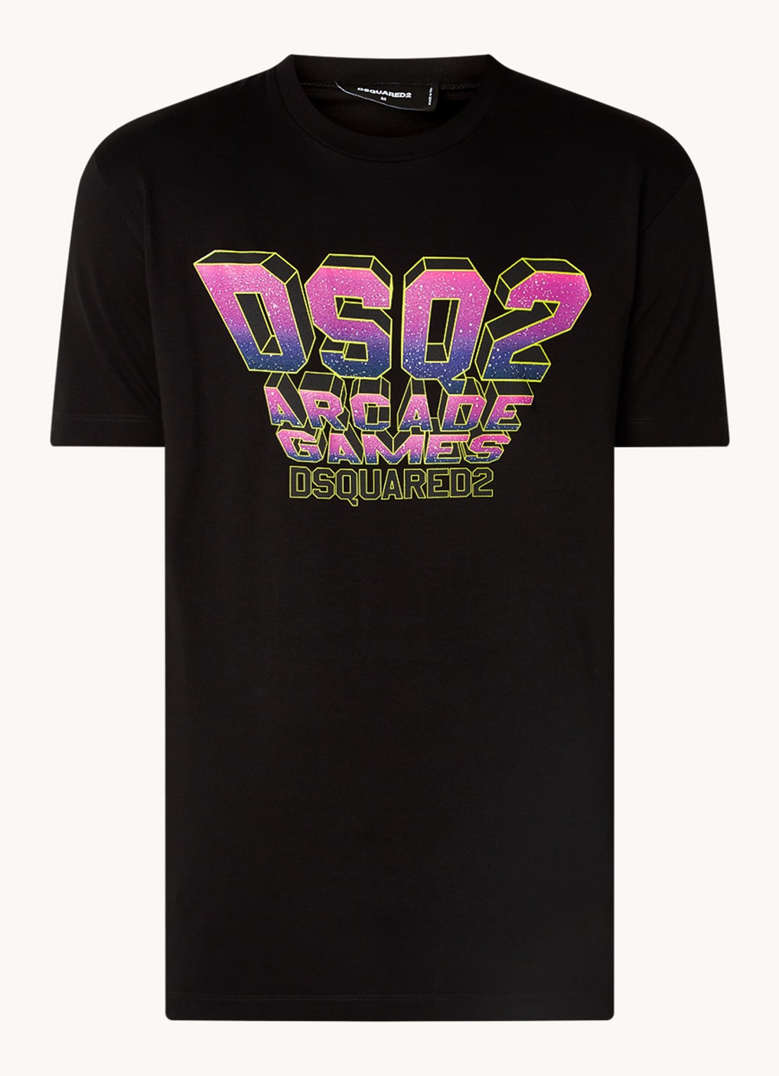 Dsquared2 T-shirt met logoprint  - voorkant 4 zwart
