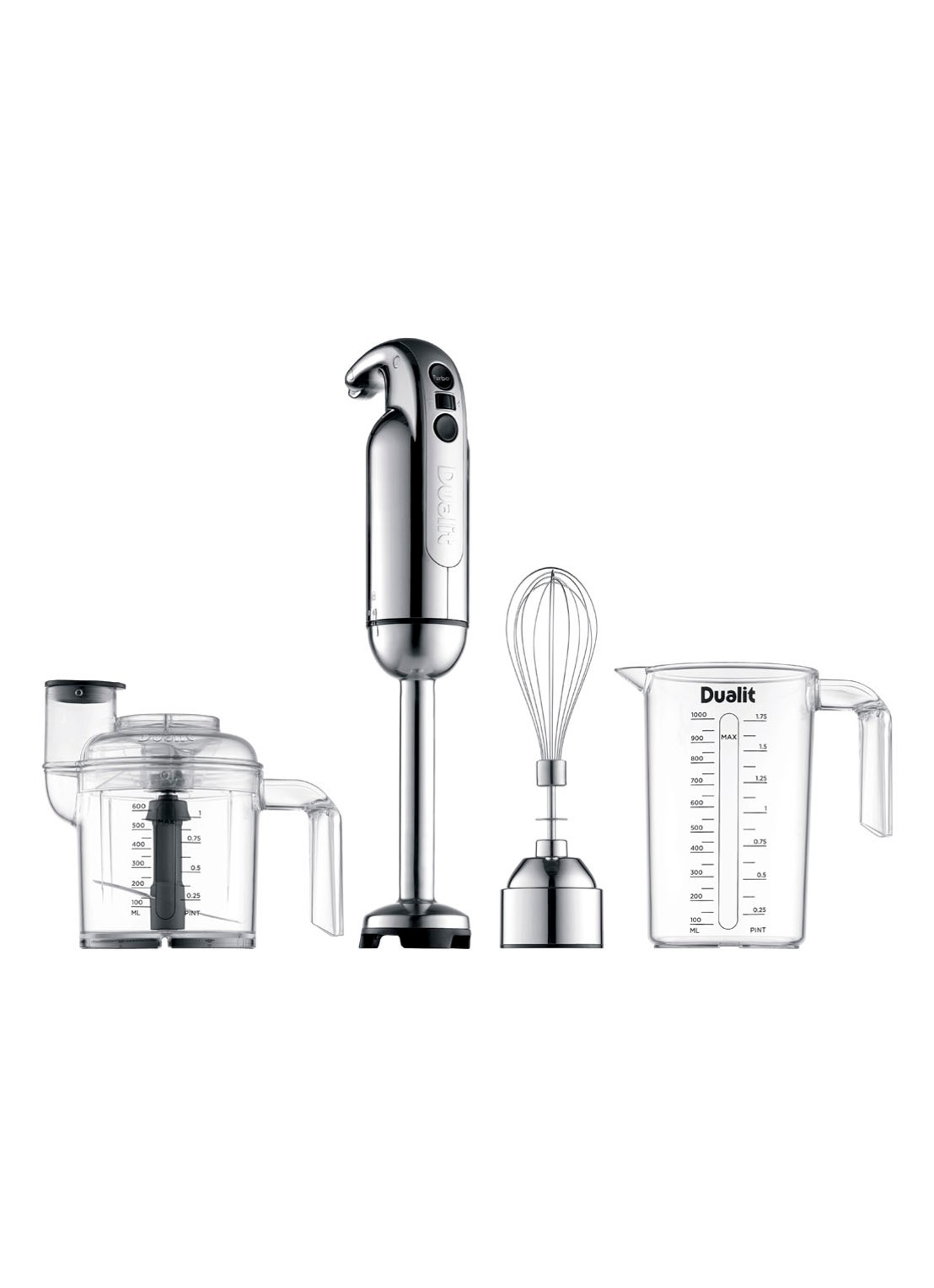 Dualit Staafmixer - voorkant 2 roestvrijstaal
