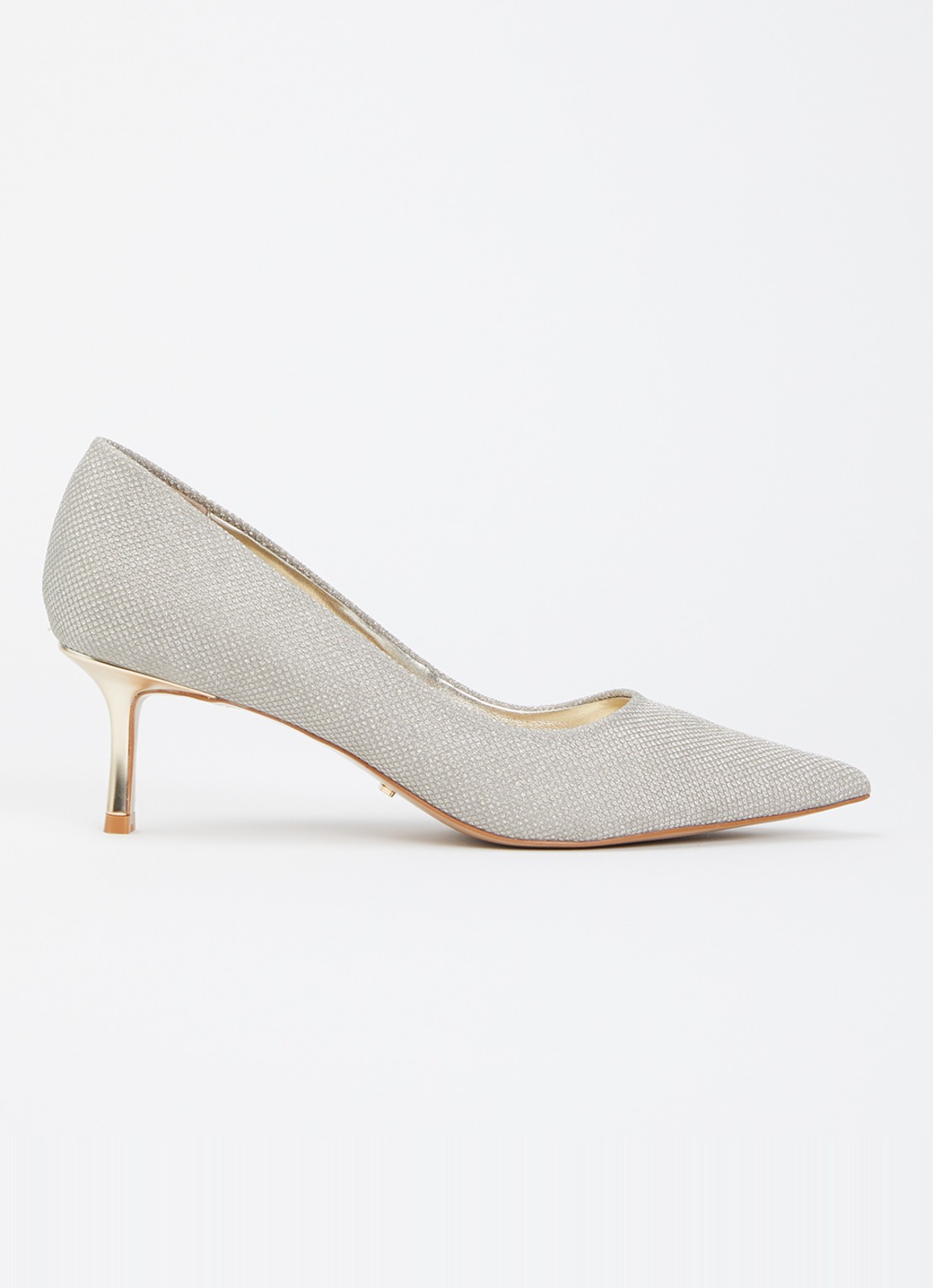 Dune London Achievable pump met glitter - voorkant goud