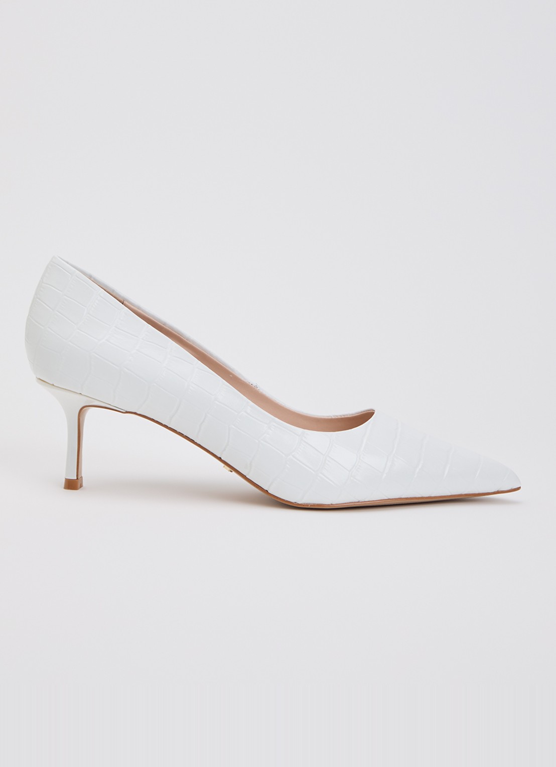 Dune London Achievable pump met glitter - voorkant wit