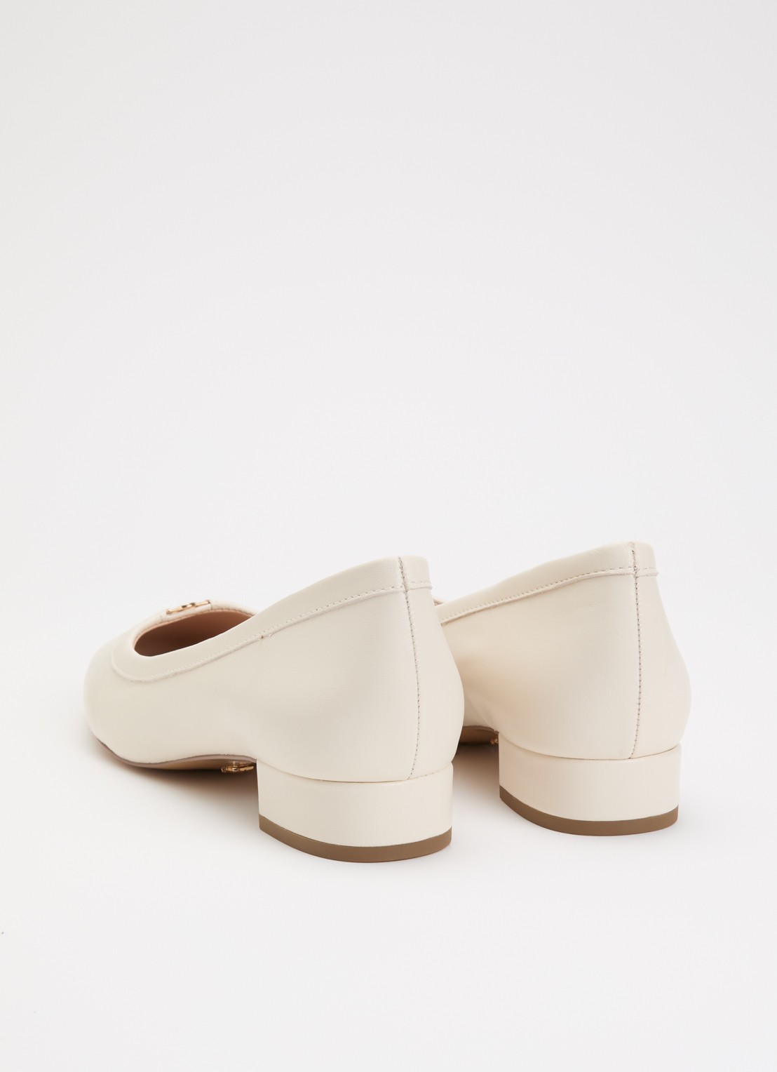 Dune London Approve ballerina met logo  - achterkant 5 creme