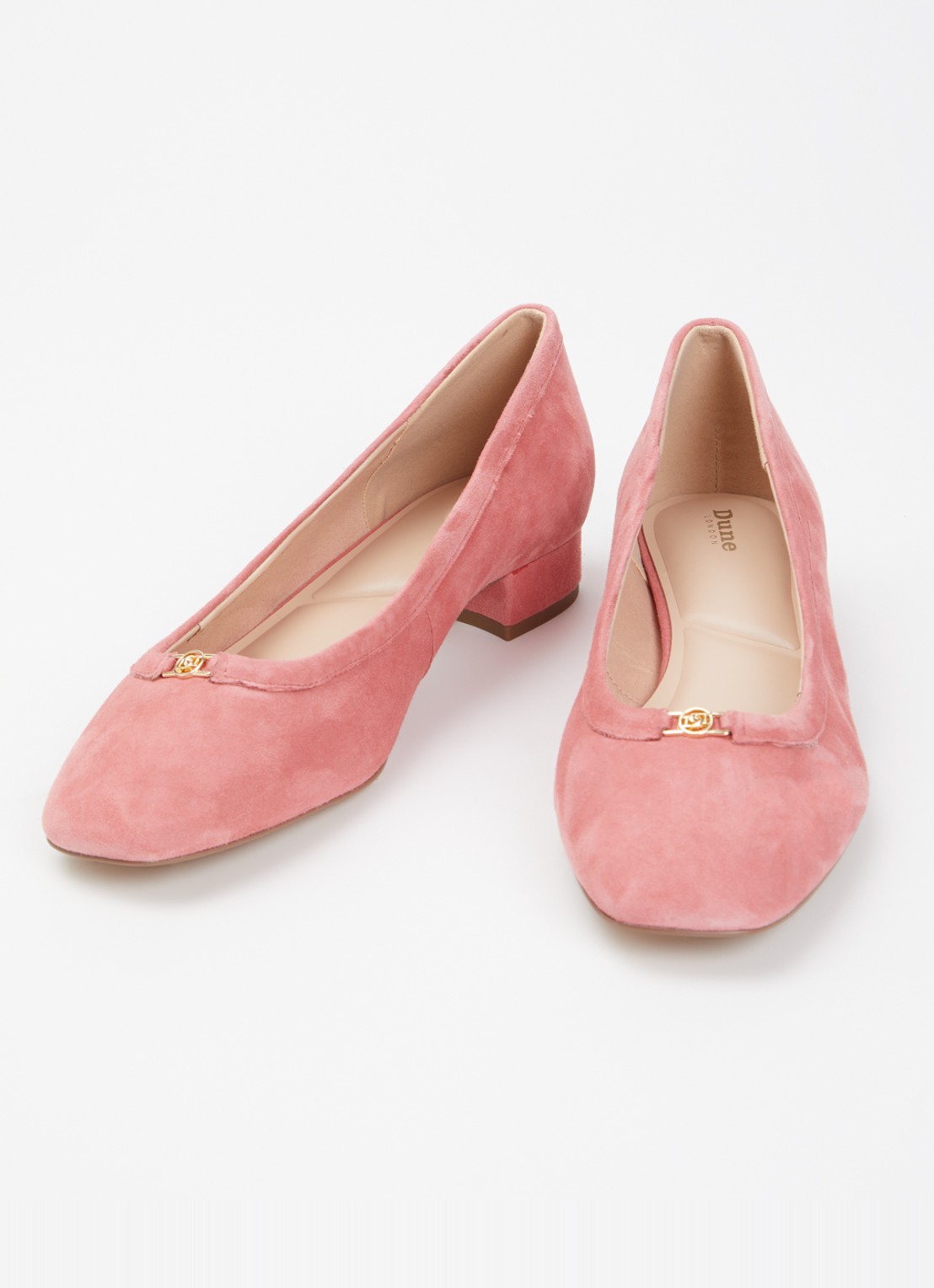 Dune London Approve ballerina met logo  - detail roze