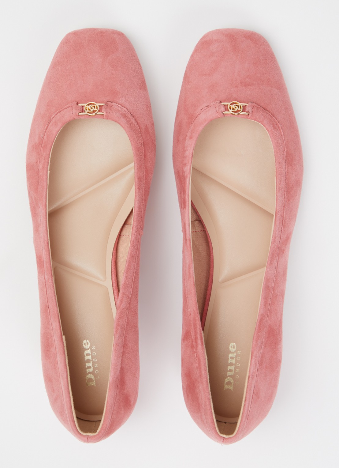 Dune London Approve ballerina met logo  - detail 2 roze