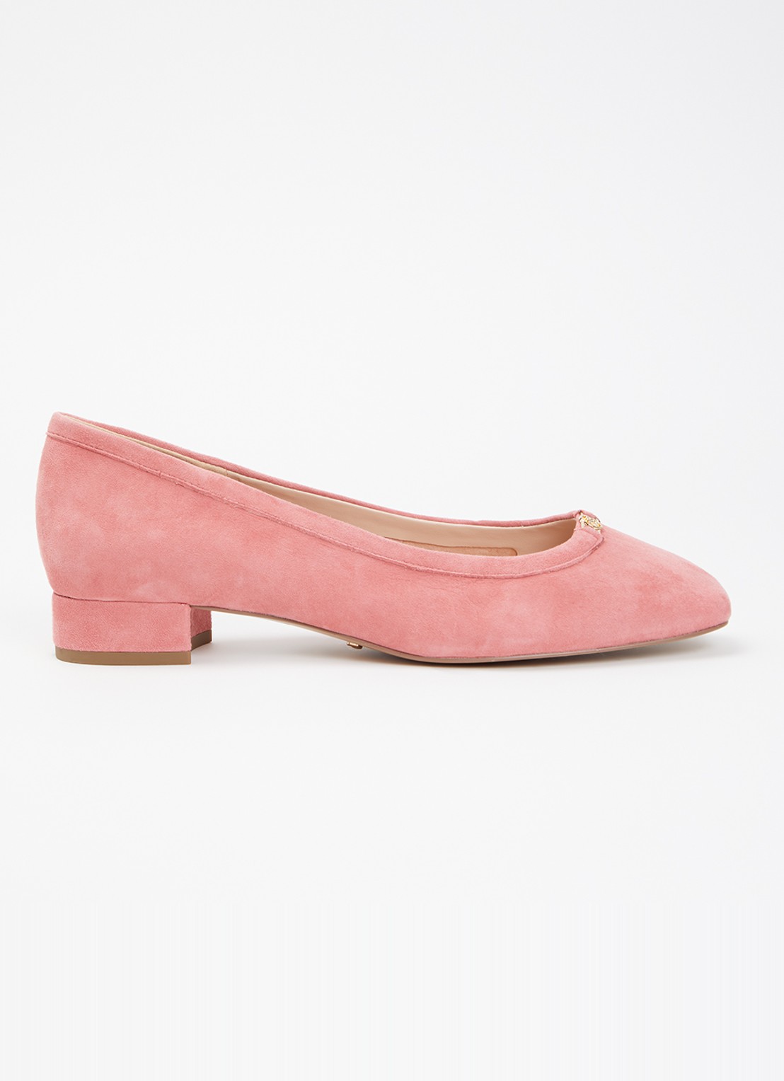Dune London Approve ballerina met logo  - voorkant 4 roze