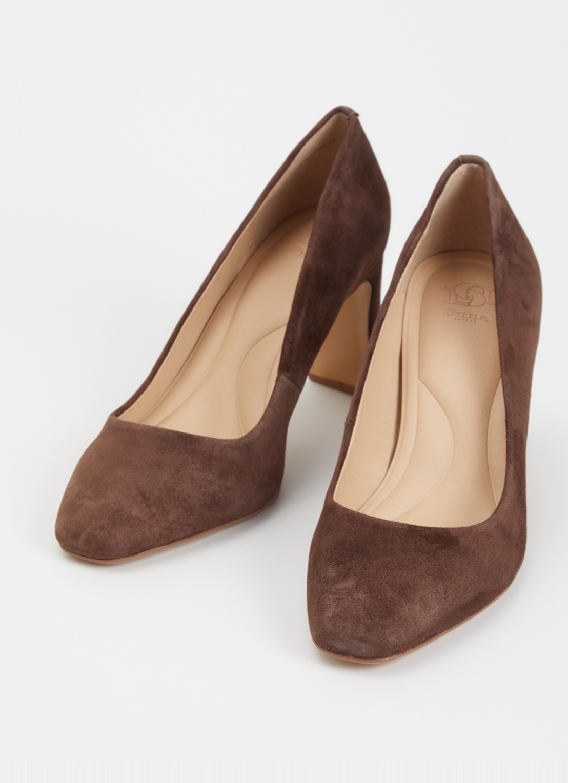 Dune London Arriving pump van leer - detail bruin