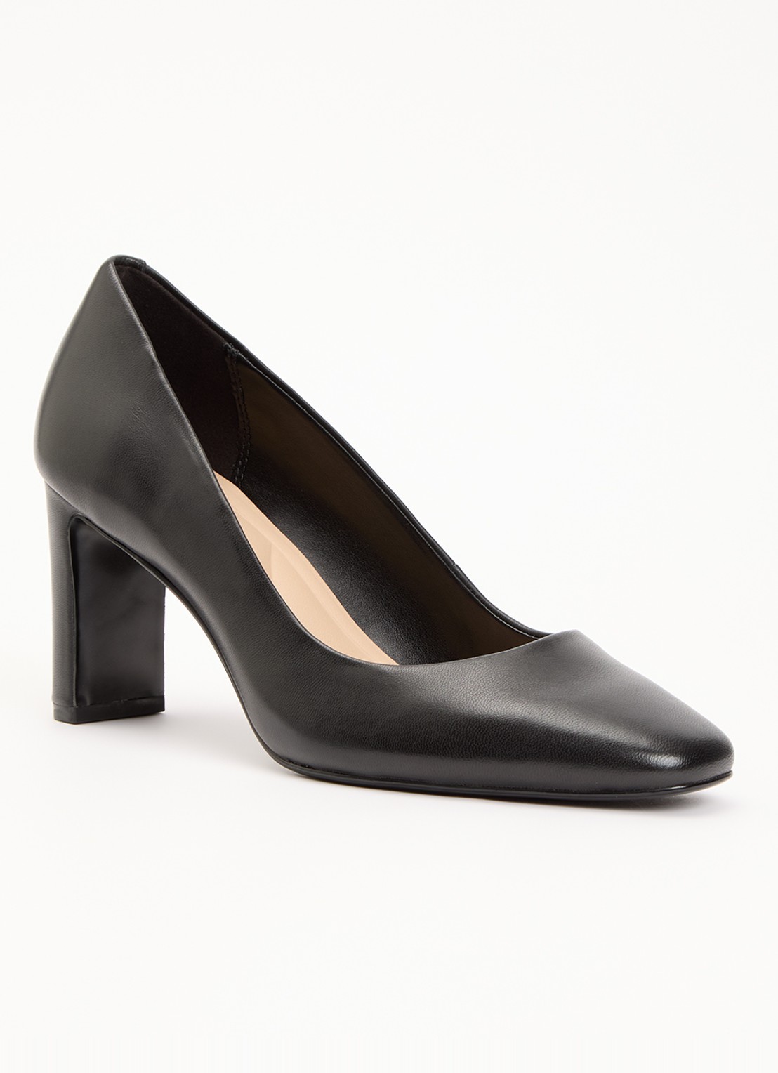 Dune London Arriving pump van leer - voorkant zwart