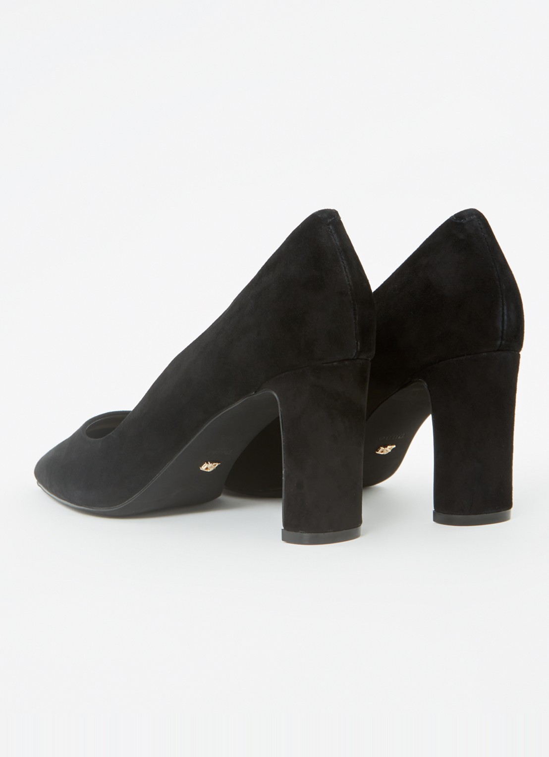 Dune London Arriving pump van leer - achterkant 4 diepzwart
