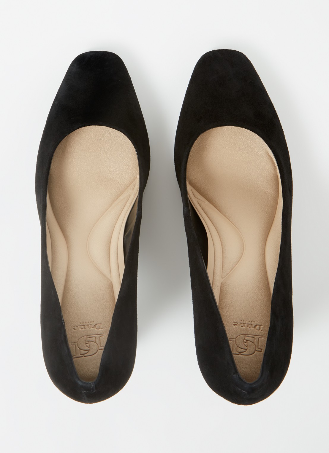 Dune London Arriving pump van leer - detail 2 diepzwart