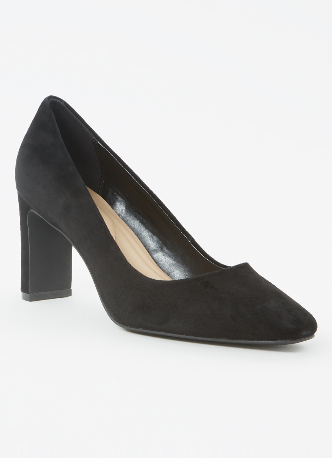 Dune London Arriving pump van leer - voorkant 5 diepzwart