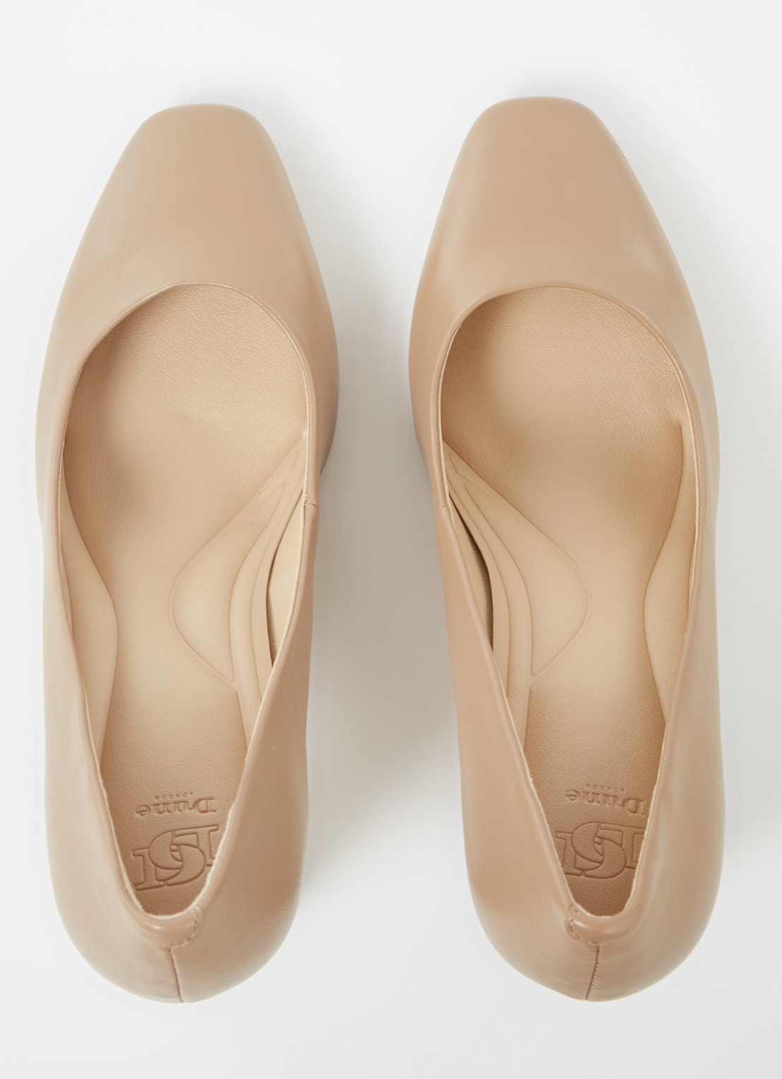 Dune London Arriving pump van leer - detail 2 camel