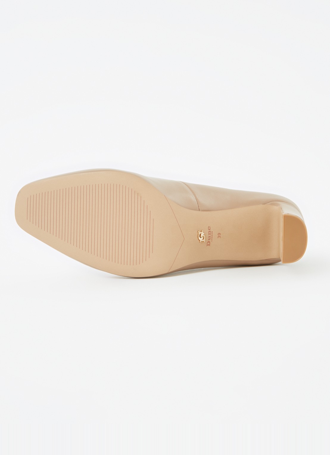 Dune London Arriving pump van leer - detail 3 camel